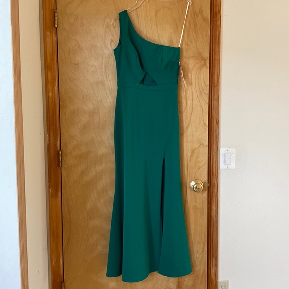 Shimmery Backless Dress in Aqua Green